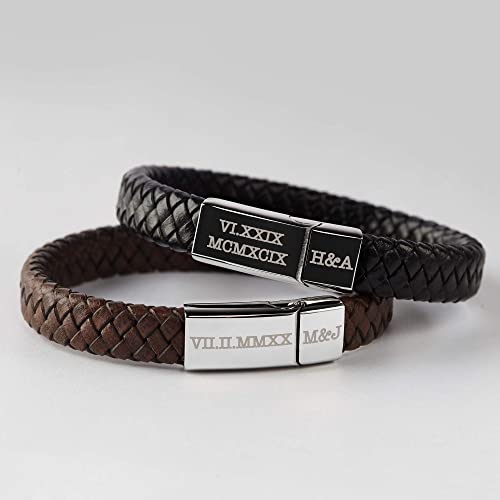 Woven Wristband with Roman Numeral Engraving