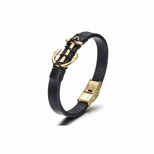 Men’s Nautical Rope & Leather Wristband