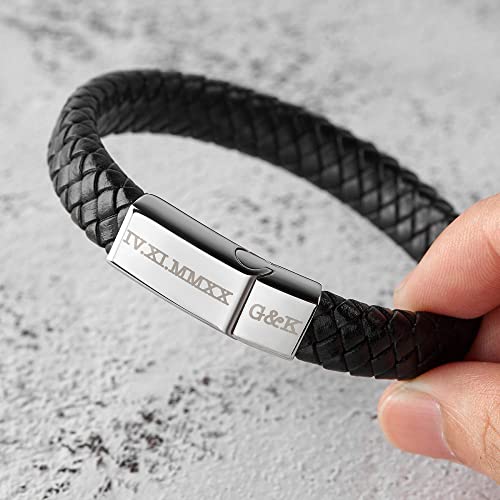 Woven Wristband with Roman Numeral Engraving