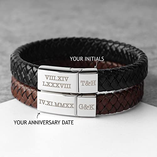 Woven Wristband with Roman Numeral Engraving