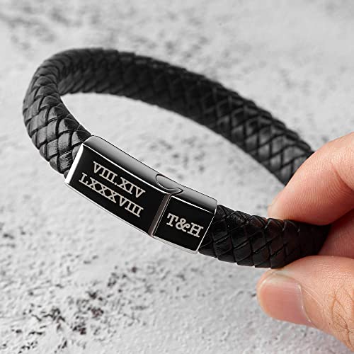 Woven Wristband with Roman Numeral Engraving