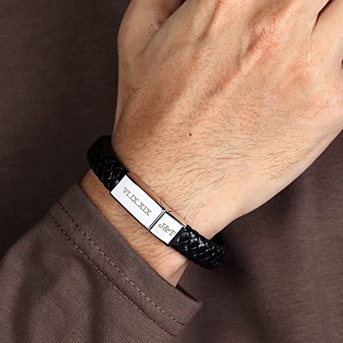 Woven Wristband with Roman Numeral Engraving