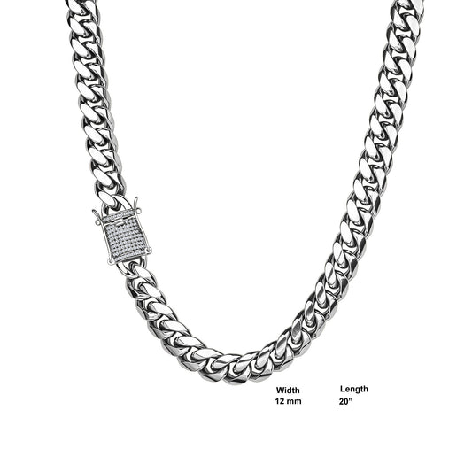 Silver Necklace with CZ Stone for Men