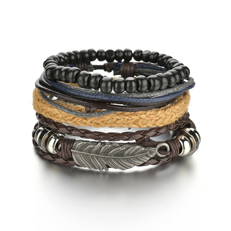 Modern Boho Leather & Rope Wrist Jewelry