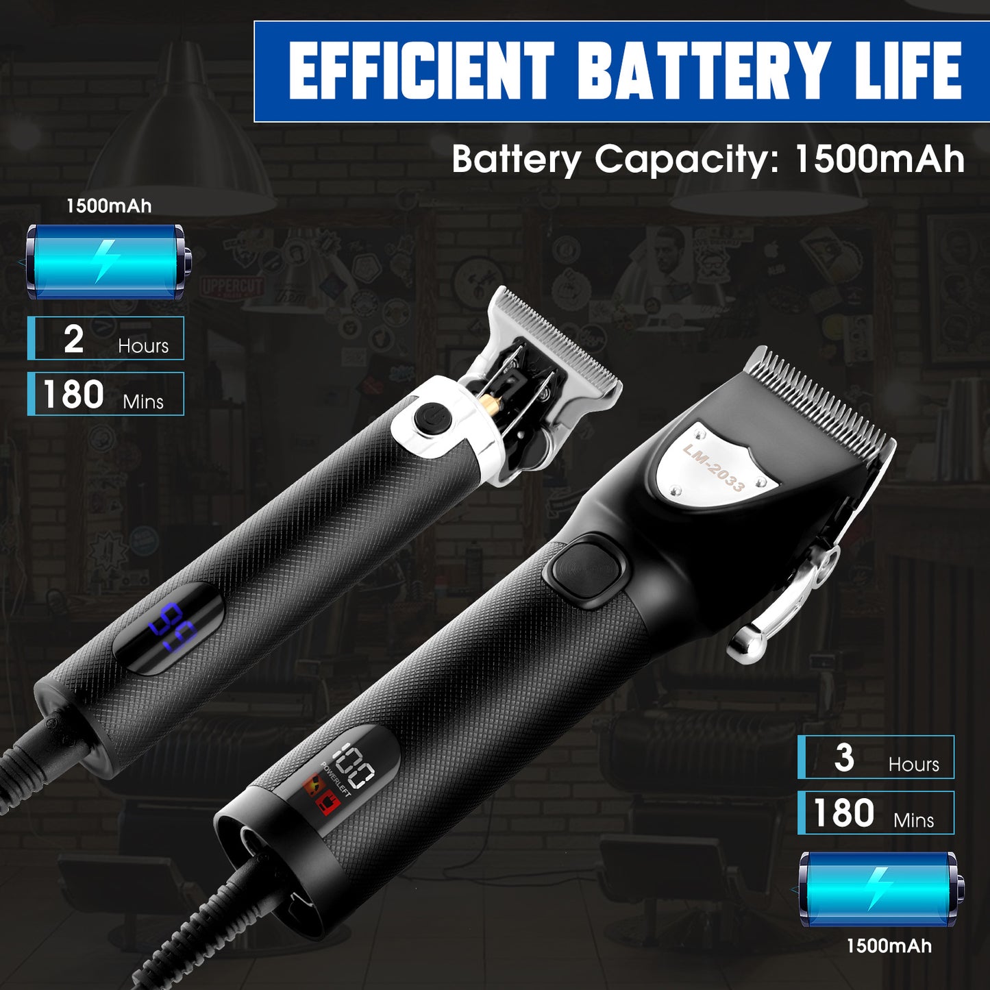 Hair Clippers for Men Cordless Professional Barber Trimmer Set