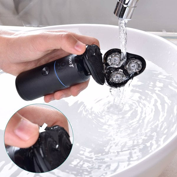 Travel Electric Razor Men Rechargeable IPX7 Waterproof Rotary Shaver